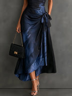 Castell | Vestido Midi Cruzado con Estampado Elegante