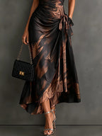 Castell | Vestido Midi Cruzado con Estampado Elegante