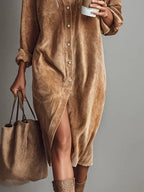 Castell | Vestido Midi de Pana Premium