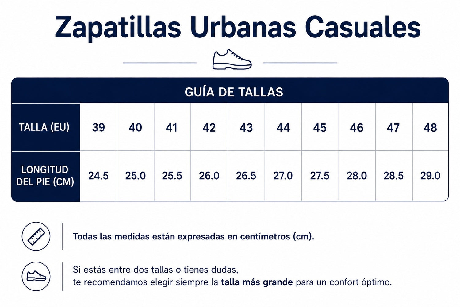 Tabla de tallas